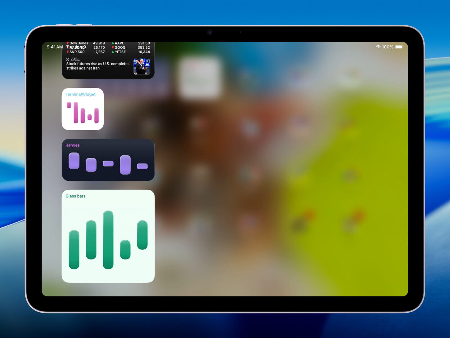 iPhone chart range bar glass widget screenshot