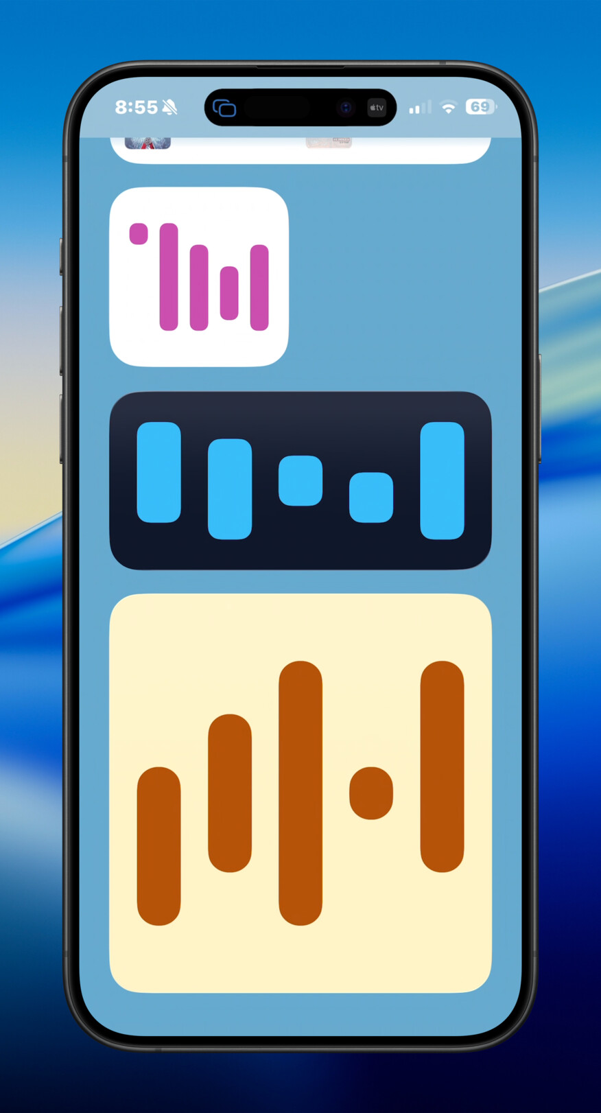 iPhone chart range bar widget screenshot