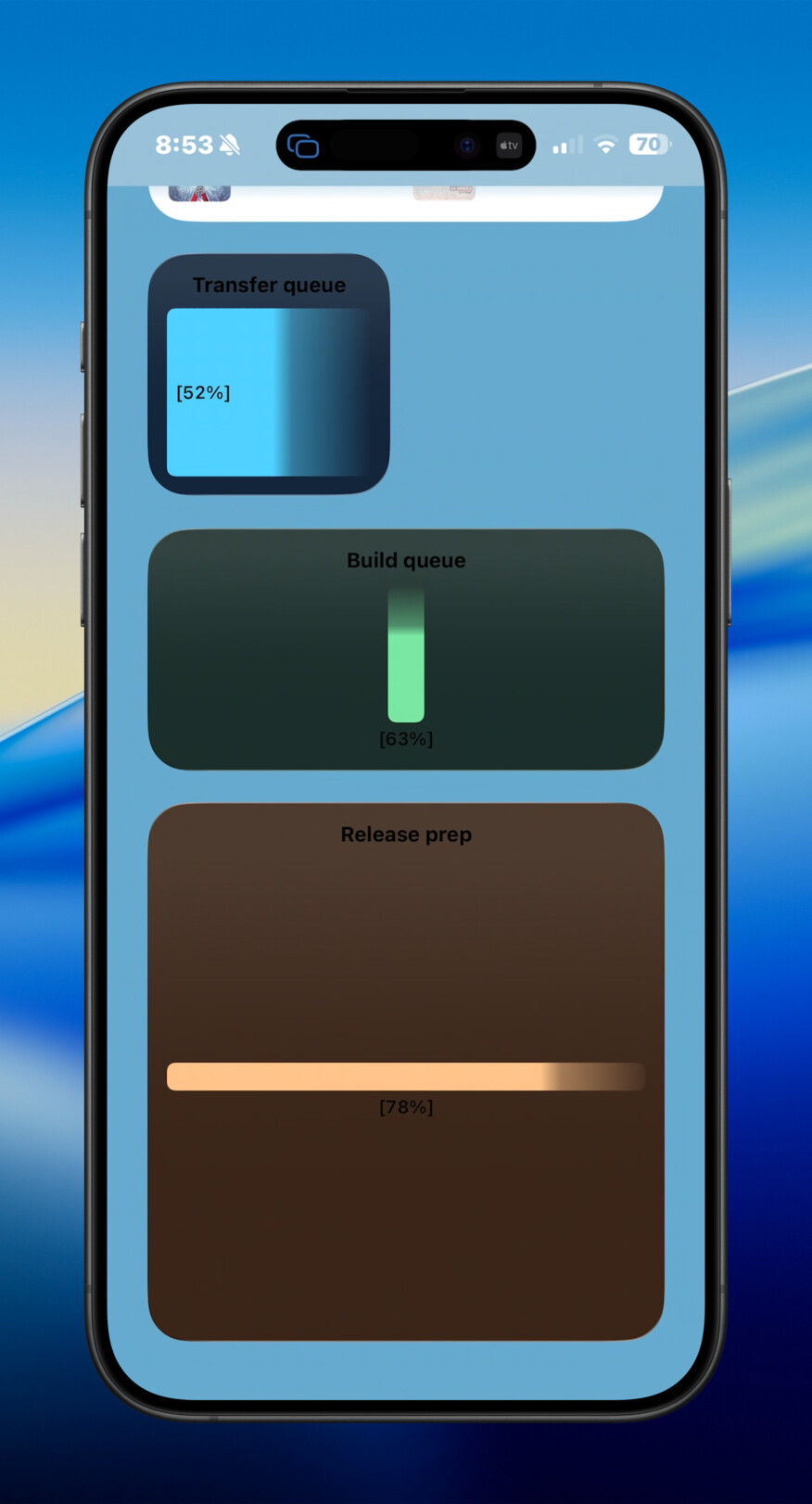 iPhone progress gradient widget screenshot