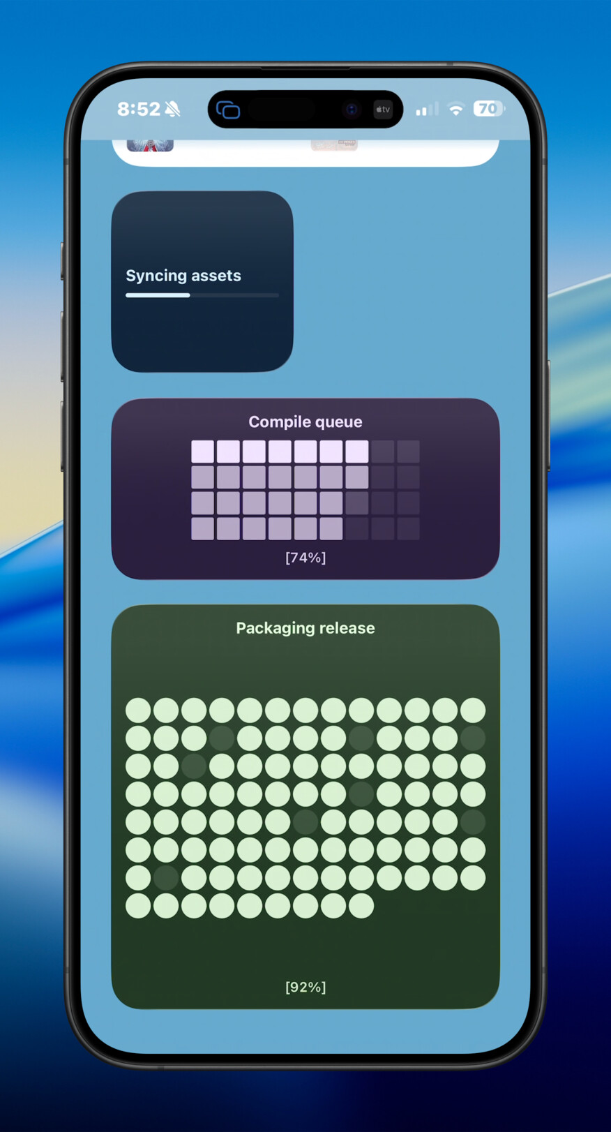iPhone progress widgets