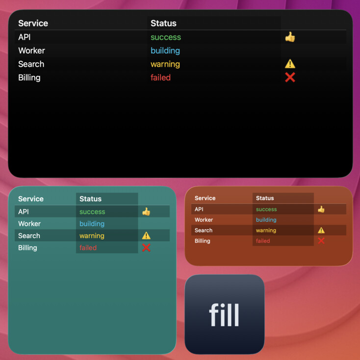 table-layout-fill widget screenshot