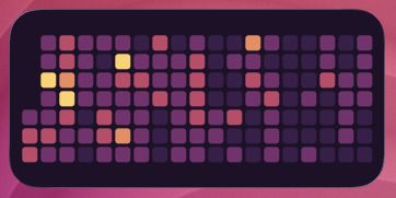 GitHub contributions graph in a Terminal Widget using sunset theme and target github