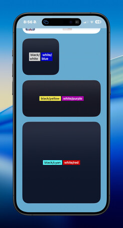 iPhone ANSI text trio widget screenshot
