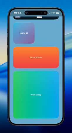 iPhone background gradient widget screenshot