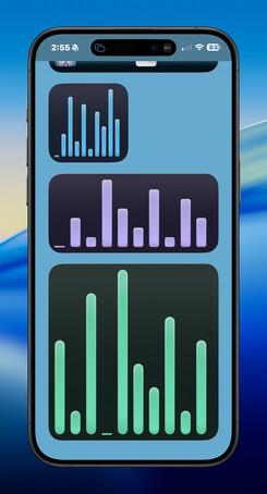 iPhone chart sparkline glass alt widget screenshot