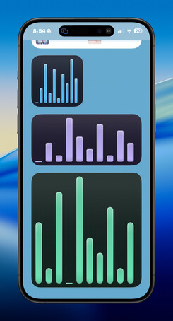 iPhone chart sparkline glass widget screenshot