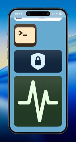 iPhone icon-only trio widget screenshot
