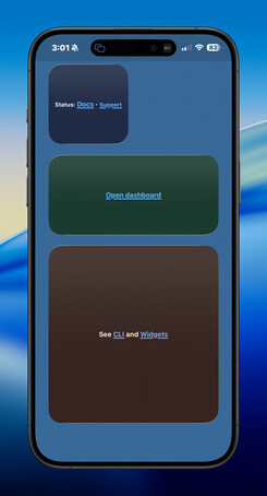 iPhone text markdown links widget screenshot
