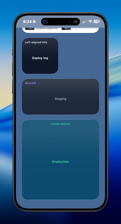 iPhone text title align left widget screenshot